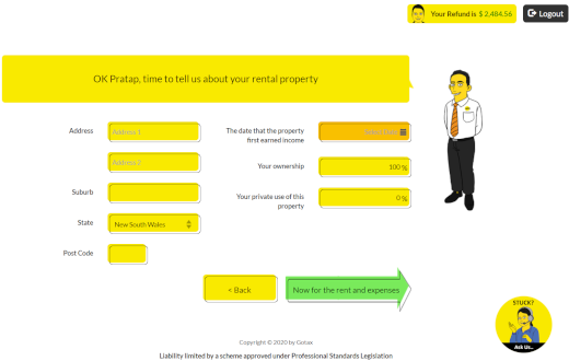 Let's look at the information related to your rental property, enter this into your tax return. 